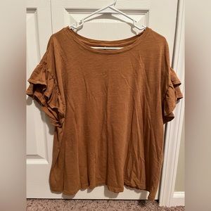 Lane Bryant Crew-Neck Ruffle‎ Tee | size 18/20
